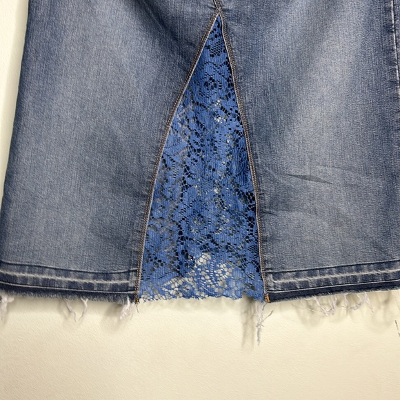 Vintage Miss Sixty Denim and Lace Skirt - Picture 3 of 12